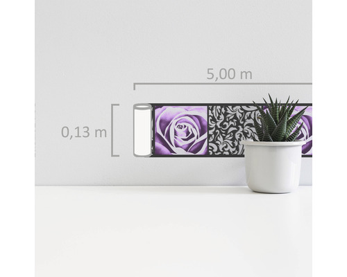 Bordure à motif floral, longueur 5,00 mètres, hauteur 0,13 mètre