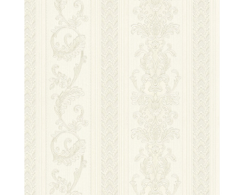 Papier peint avec rayures et motif floral