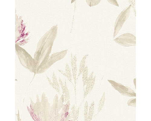 Papier peint avec motif de feuilles et de fleurs