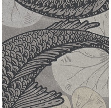 Detail einer Tapete mit Fisch- und Lotusblütenmuster