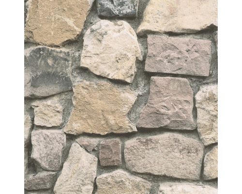 Papier peint 6924-12 Dekora Natur pierre naturelle Gros plan d''un mur avec effet pierre.