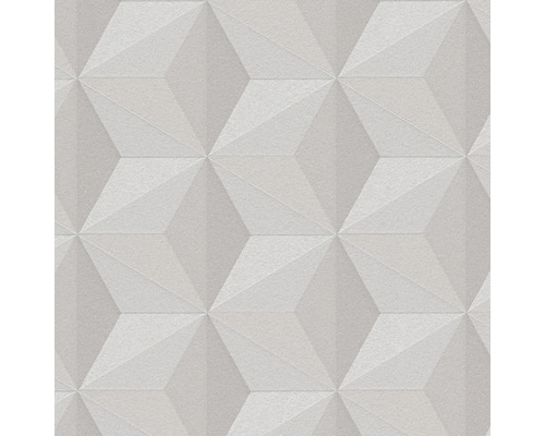 Papier peint intissé 96255-1 New Life cubes aspect 3D beige Papier peint avec motif géométrique de cube 3D