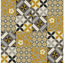 Fliesenmuster mit geometrischen und floralen Elementen