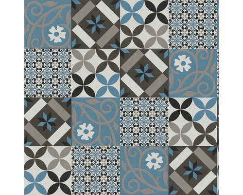 Dekorfliesenmuster mit floralen und geometrischen Motiven