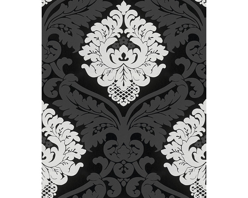 Tapete mit floralem Muster in Grautönen