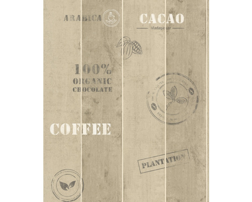 Papier peint avec motifs de café, de cacao et de chocolat