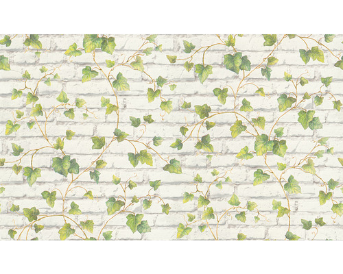 Tapete mit Ziegelmuster und Efeudekor