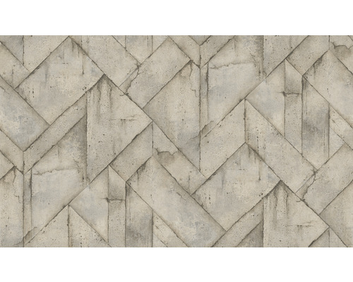 Papier peint aspect béton avec motif géométrique