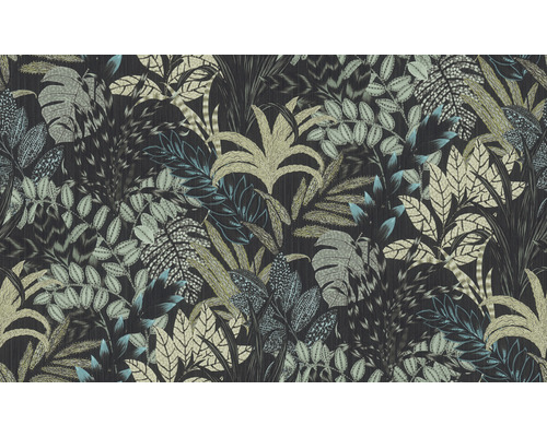 Papier peint avec motif de feuilles et de plantes