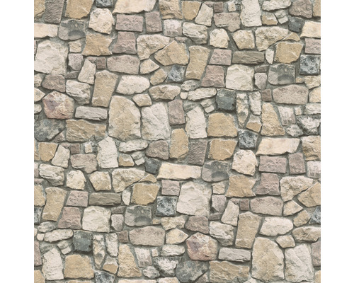Papier peint avec motif de mur en pierre