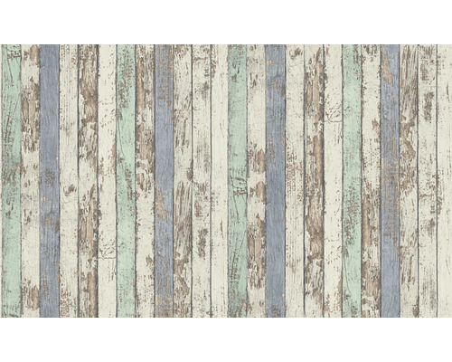 Papier peint avec motif de planches de bois en différentes couleurs