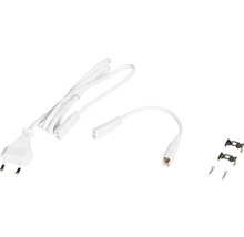 Stromkabel mit Stecker, Verbindungsstück und Montagehalterungen