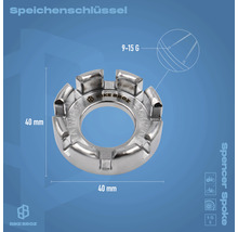 Fahrradspeichenschlüssel, 40 Millimeter