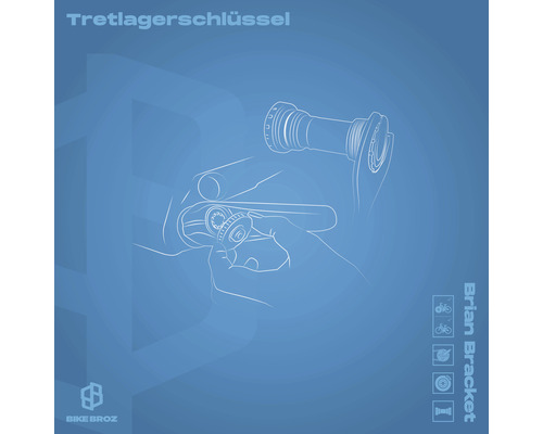 Illustration eines Tretlagerschlüssels im Einsatz