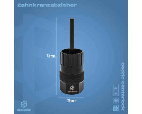 Fahrrad Zahnkranzabzieher, 73 mm hoch und 25 mm breit