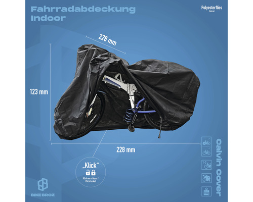 Fahrrad mit schwarzer Fahrradabdeckung für den Innenbereich
