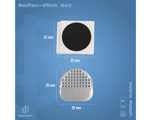 Reifen Reparaturset mit Flicken und Aufrauhwerkzeug