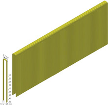 Drahtklammern Magazin mit den Massen 5,7 mm x 1,0 mm x 1,25 mm