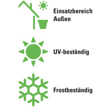 Geeignet für den Außenbereich, UV-beständig und Frostbeständig.