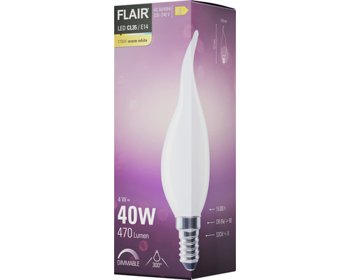 FLAIR Lampe LED CL35/E14, 4 watts, 470 lumens