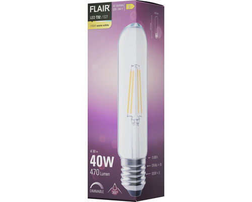 Lampe LED FLAIR T32 E27, 4 watts, 470 lumens