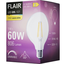 Lampe globe LED FLAIR à intensité lumineuse variable G95 E27/7W(60W) 806 lm 2700 K blanc chaud transparente-thumb-3
