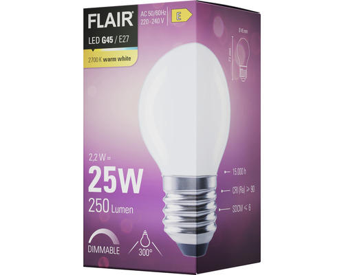 FLAIR LED G45 E27 Leuchtmittel in Verpackung