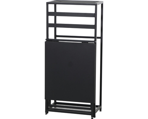 Table pliante noire avec étagère pour la boutique en ligne Hornbach