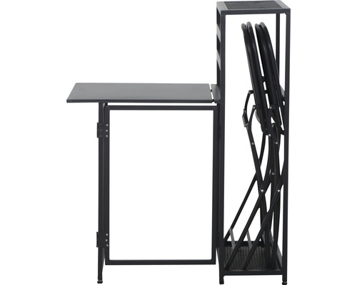 Table de jardin avec chaises pliantes et cadre