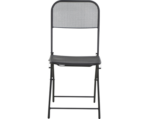 Chaise pliante noire avec dossier en maille
