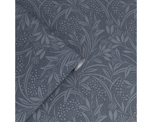 Papier peint avec motif de feuilles et de baies