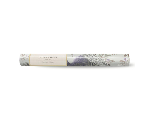 Tapetenrolle mit floralem Muster und Laura Ashley Logo