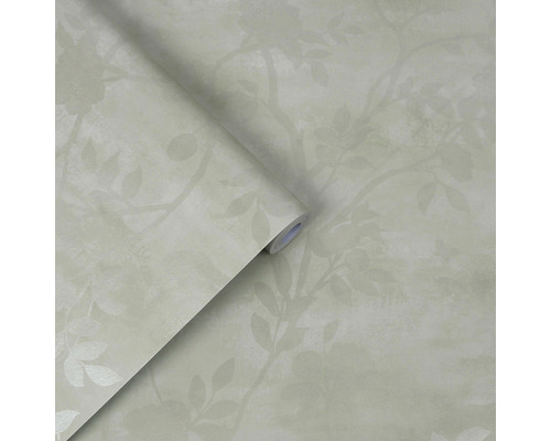 Rouleau de papier peint intissé avec motif de feuilles et de fleurs