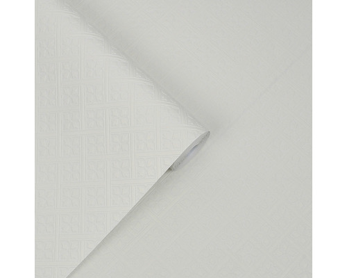 Weisse Rollentapete mit geometrischem Muster