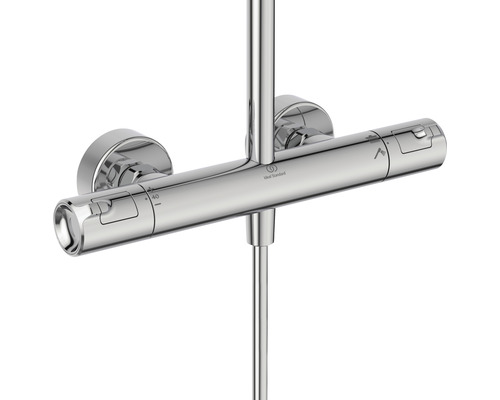 Robinet de douche thermostatique en métal avec logo Ideal Standard
