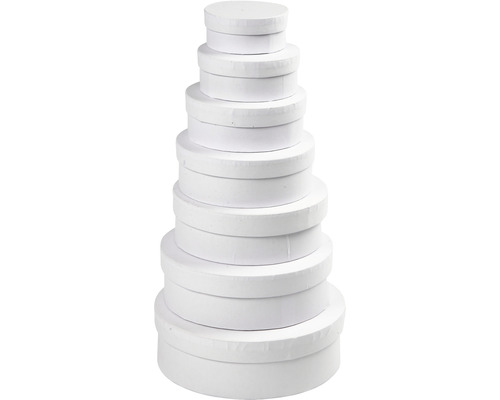 Pile de boîtes rondes en carton de différentes tailles