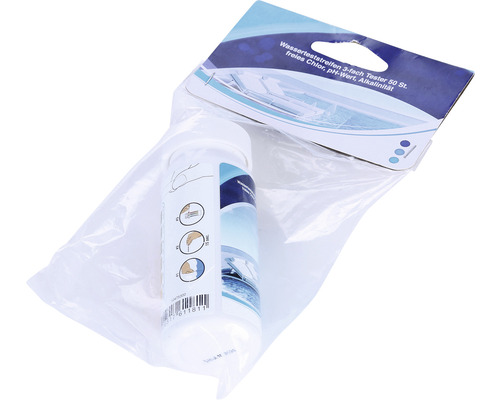 Wasser Teststreifen 3-fach Tester zur Bestimmung von freiem Chlor, pH-Wert und Alkalinität, 50 Stück