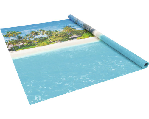 Papier peint photo avec motif de plage enroulé