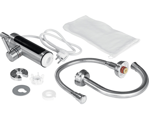 Elektrischer Durchlauferhitzer mit Zubehör