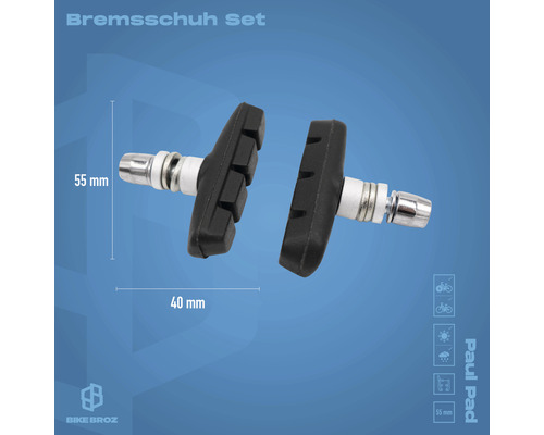 Bremsklötze Set, 55 mm Länge und 40 mm Breite für Fahrräder