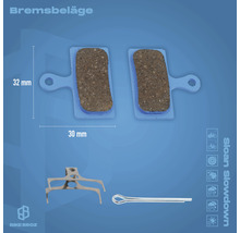 Bremsbeläge Set mit Feder und Sicherungsstift für Fahrräder