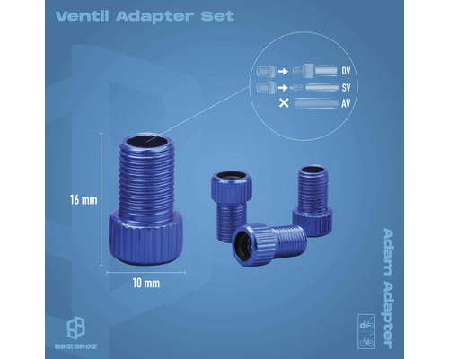 Ventiladapter Set für Fahrradreifen
