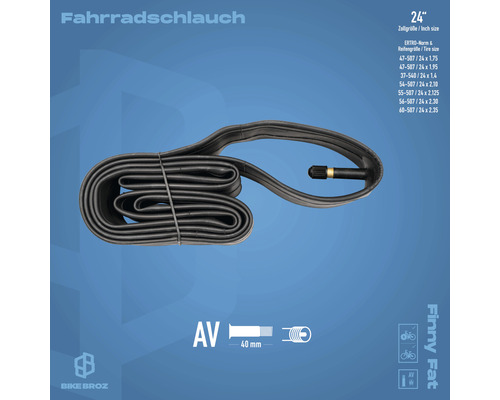 24 Zoll Fahrradschlauch mit Autoventil