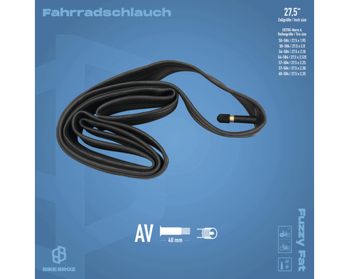 Fahrradschlauch Größe 27,5 Zoll mit Autoventil