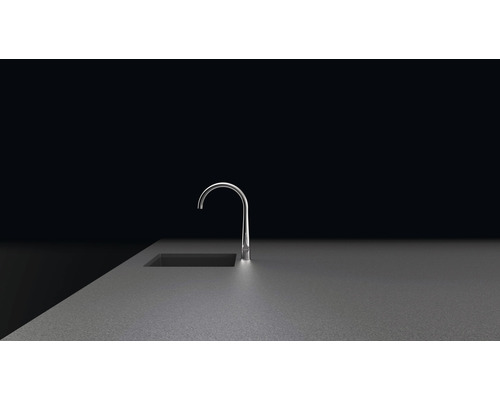 Robinet de cuisine en métal à côté de l''évier