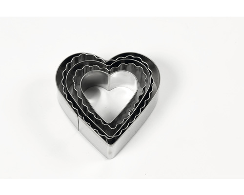 Emporte-pièces en métal en forme de cœur, ensemble de différentes tailles