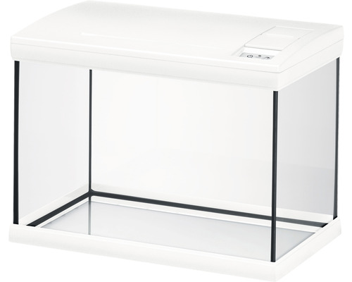 Weißes Glasaquarium mit Abdeckung