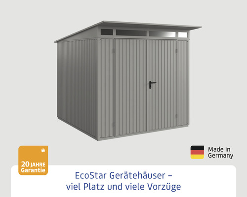 EcoStar Gerätehaus aus Metall mit Pultdach