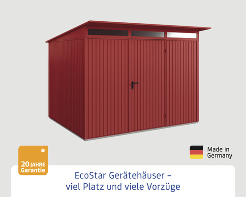 EcoStar Gerätehaus mit Pultdach und Tür