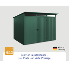 Gartenhaus Hörmann EcoStar Trend-P Typ 3 RAL6005 Einzeltür 312,7 x 283,4 cm grün